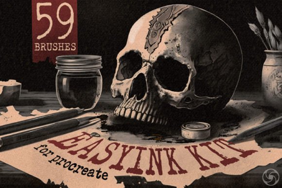 59 Easy Ink Brushes for Procreate