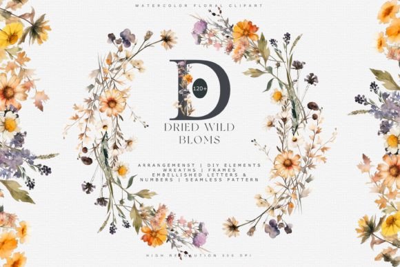 Autumn Wildflowers Clipart Collection: A Versatile Resource for Designers and Creators