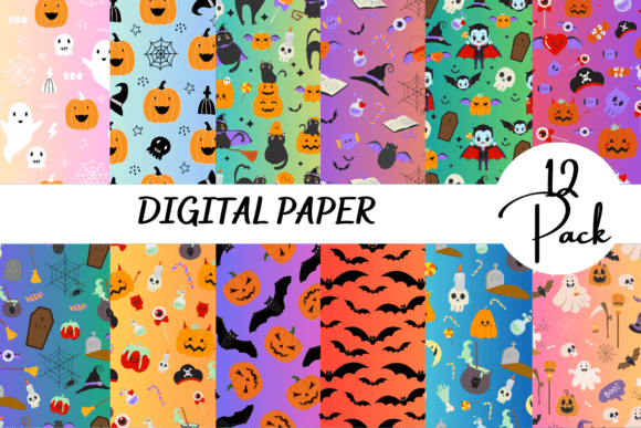 Gradient Halloween Design Digital Paper