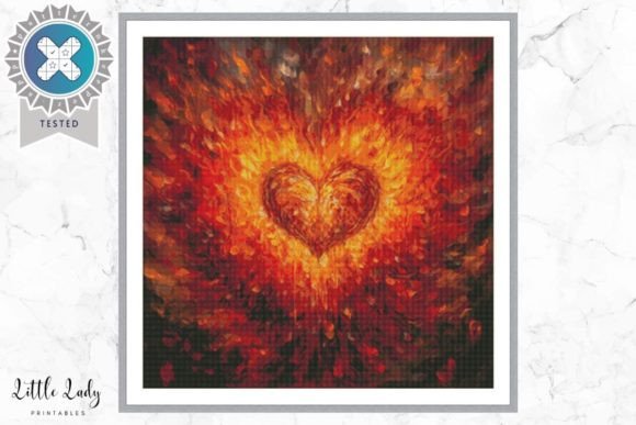Heart Cross Stitch Pattern PDF