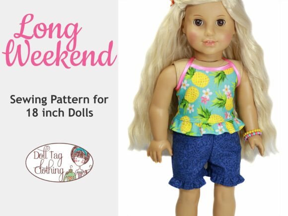 Long Weekend Short Set 18 Doll Pattern