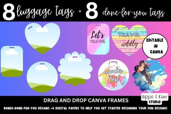 Luggage Tag Canva Frame Template