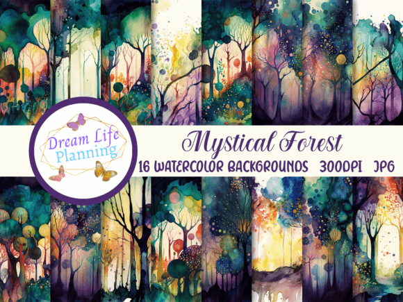 Mystical Forest Watercolor Backgrounds: A Creative Escape into Enchanted Realms