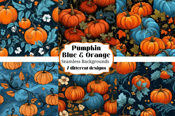 Orange Blue Pumpkins Seamless Background: A Strategic Tool for Creative Projects