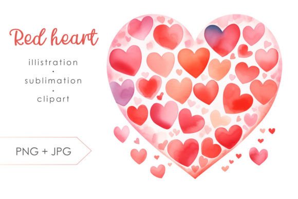 Red Heart PNG Clipart Sublimation for Creative Designs