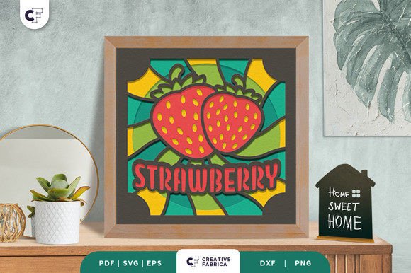 Retro Strawberry 3D Shadow Box SVG: A Groovy Decorative Masterpiece