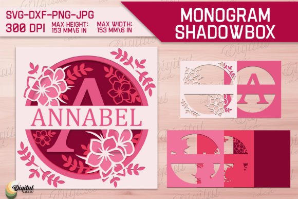 Shadow Box Alphabet. Light Box Monogram: A Versatile Digital Design for Creative Projects