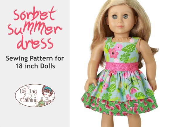 Sorbet Summer Dress 18 Doll Pattern
