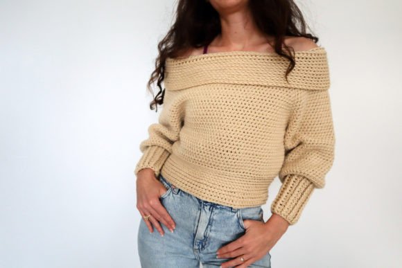 Sultry Shoulder Crochet Sweater